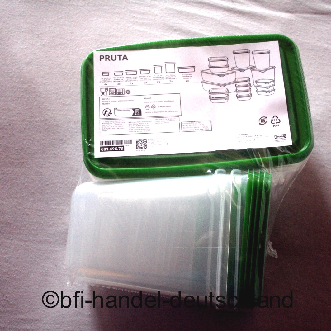 IKEA PRUTA Set 17tlg. Dose mit Deckel Gefrierdosen Vorratsdosen Frischhaltedosen